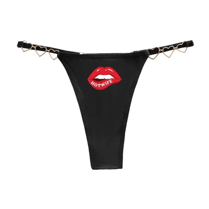 Sexy Thong for Women Love Decoration Cotton Crotch Low-rise Women's Underwear HOT WIFE Female Panties Girlfriend Wife Gift