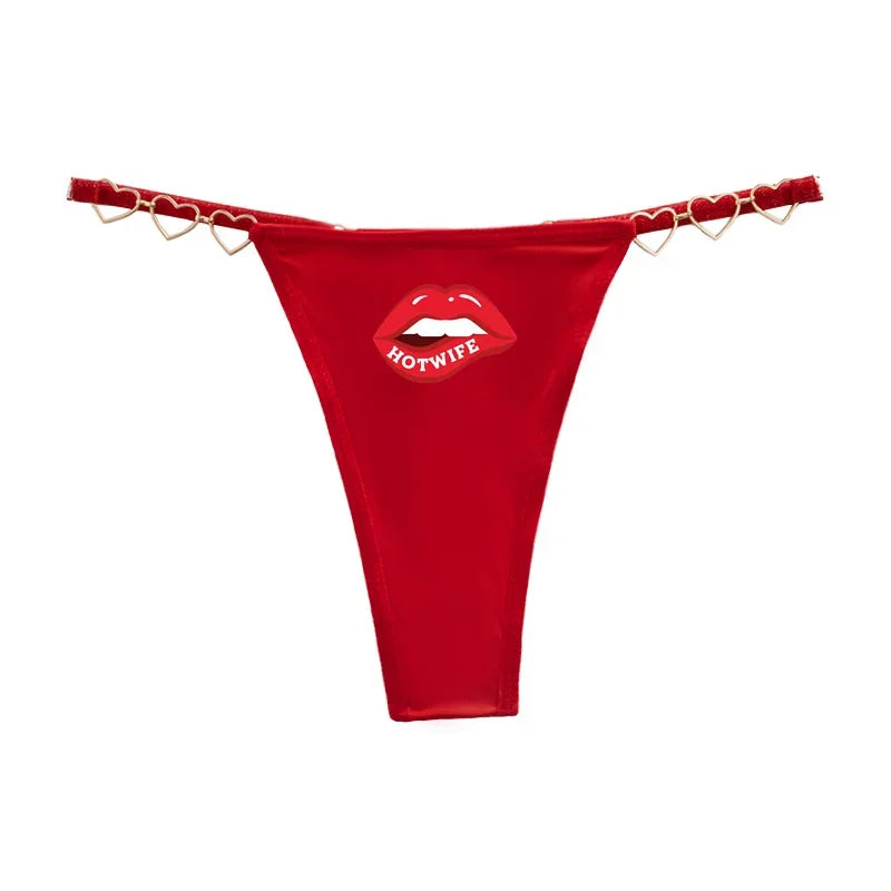 Sexy Thong for Women Love Decoration Cotton Crotch Low-rise Women's Underwear HOT WIFE Female Panties Girlfriend Wife Gift