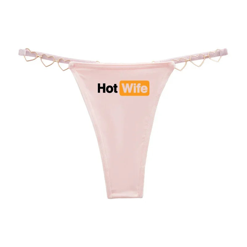 Sexy Thong for Women Love Decoration Cotton Crotch Low-rise Women's Underwear HOT WIFE Female Panties Girlfriend Wife Gift