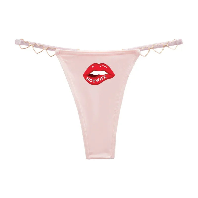 Sexy Thong for Women Love Decoration Cotton Crotch Low-rise Women's Underwear HOT WIFE Female Panties Girlfriend Wife Gift