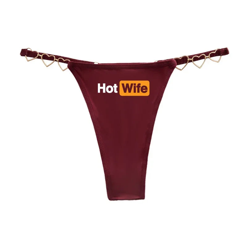 Sexy Thong for Women Love Decoration Cotton Crotch Low-rise Women's Underwear HOT WIFE Female Panties Girlfriend Wife Gift