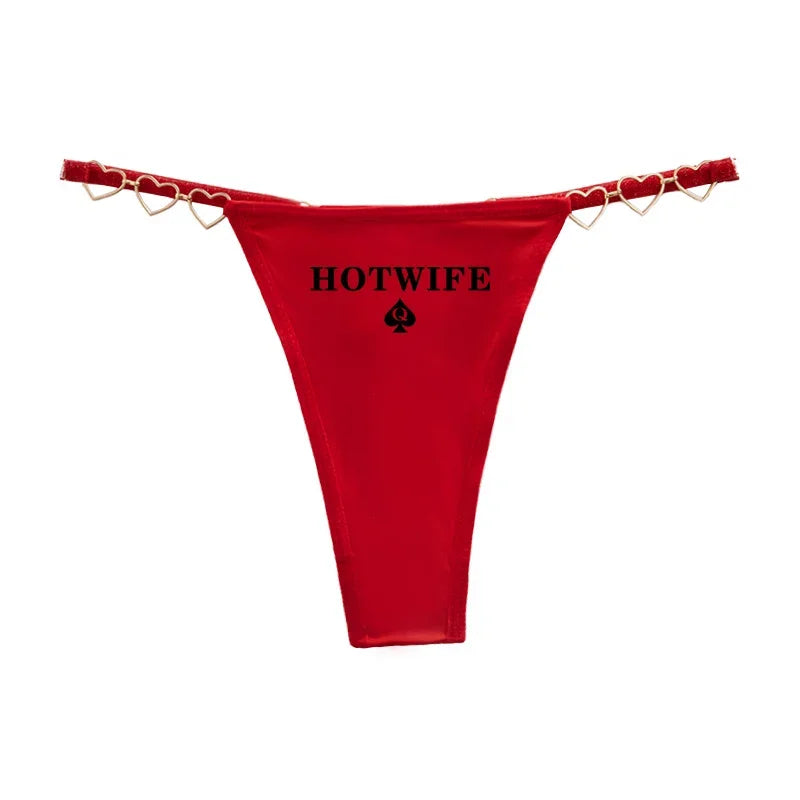 Sexy Thong for Women Love Decoration Cotton Crotch Low-rise Women's Underwear HOT WIFE Female Panties Girlfriend Wife Gift