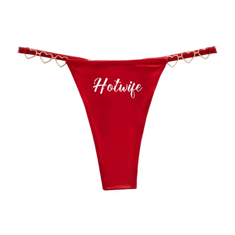 Sexy Thong for Women Love Decoration Cotton Crotch Low-rise Women's Underwear HOT WIFE Female Panties Girlfriend Wife Gift