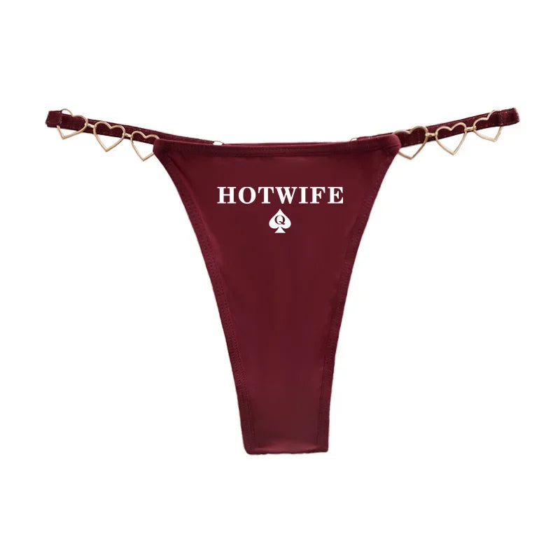 Sexy Thong for Women Love Decoration Cotton Crotch Low-rise Women's Underwear HOT WIFE Female Panties Girlfriend Wife Gift