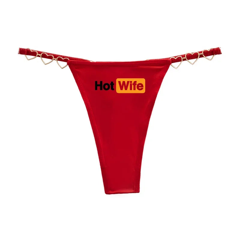 Sexy Thong for Women Love Decoration Cotton Crotch Low-rise Women's Underwear HOT WIFE Female Panties Girlfriend Wife Gift