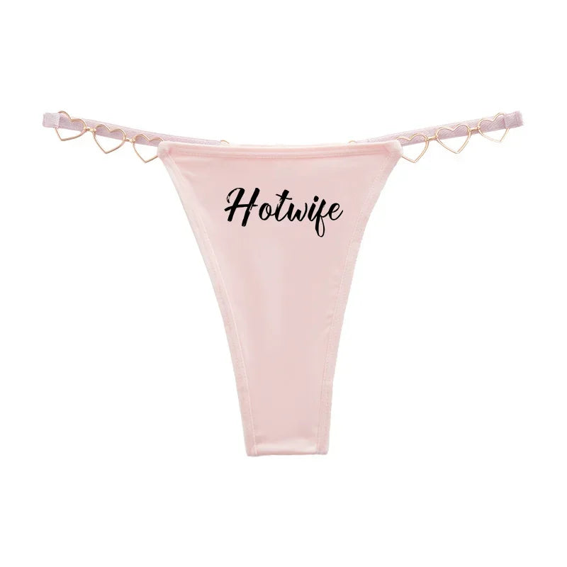 Sexy Thong for Women Love Decoration Cotton Crotch Low-rise Women's Underwear HOT WIFE Female Panties Girlfriend Wife Gift