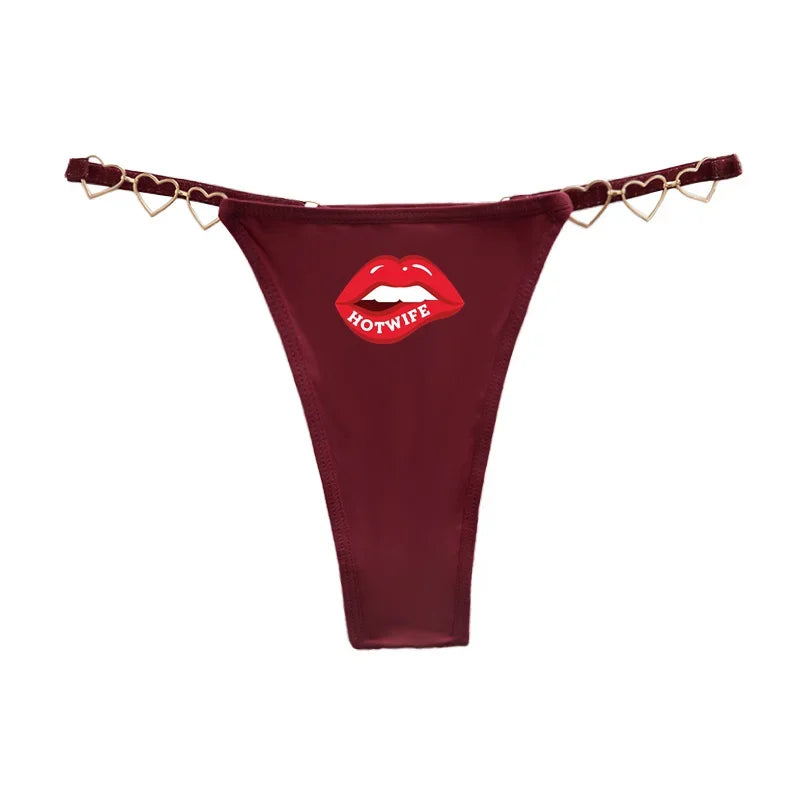 Sexy Thong for Women Love Decoration Cotton Crotch Low-rise Women's Underwear HOT WIFE Female Panties Girlfriend Wife Gift