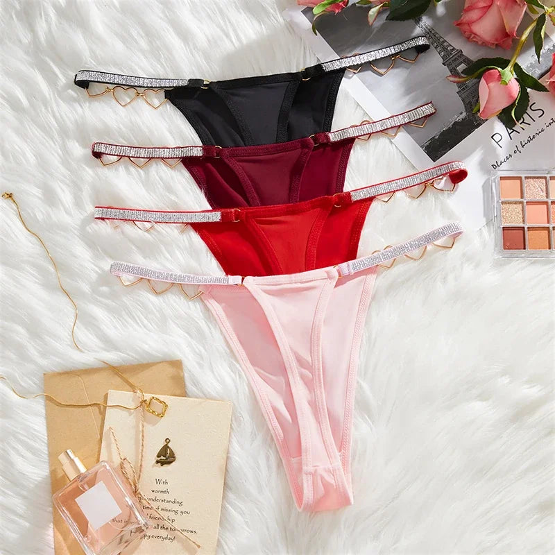 Sexy Thong for Women Love Decoration Cotton Crotch Low-rise Women's Underwear HOT WIFE Female Panties Girlfriend Wife Gift