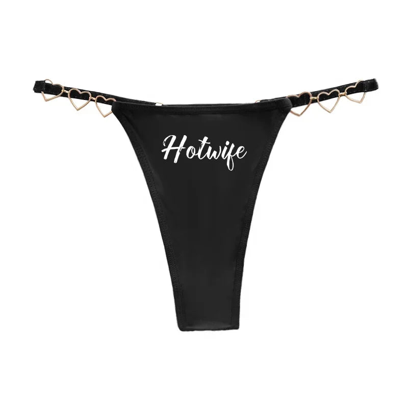 Sexy Thong for Women Love Decoration Cotton Crotch Low-rise Women's Underwear HOT WIFE Female Panties Girlfriend Wife Gift