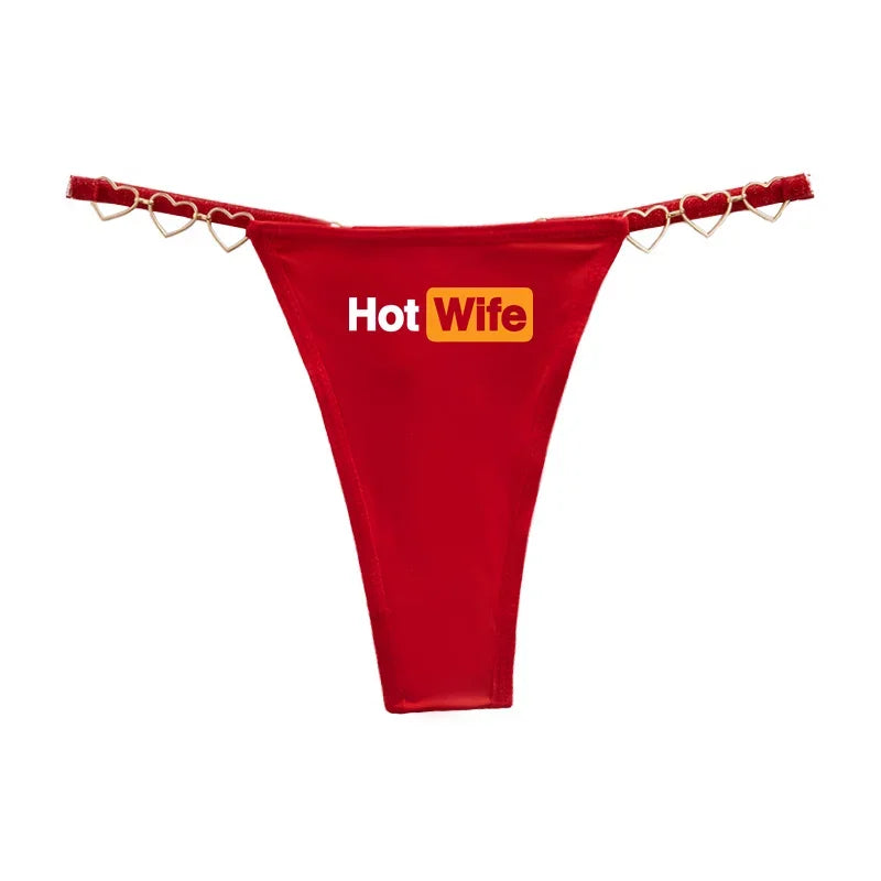 Sexy Thong for Women Love Decoration Cotton Crotch Low-rise Women's Underwear HOT WIFE Female Panties Girlfriend Wife Gift