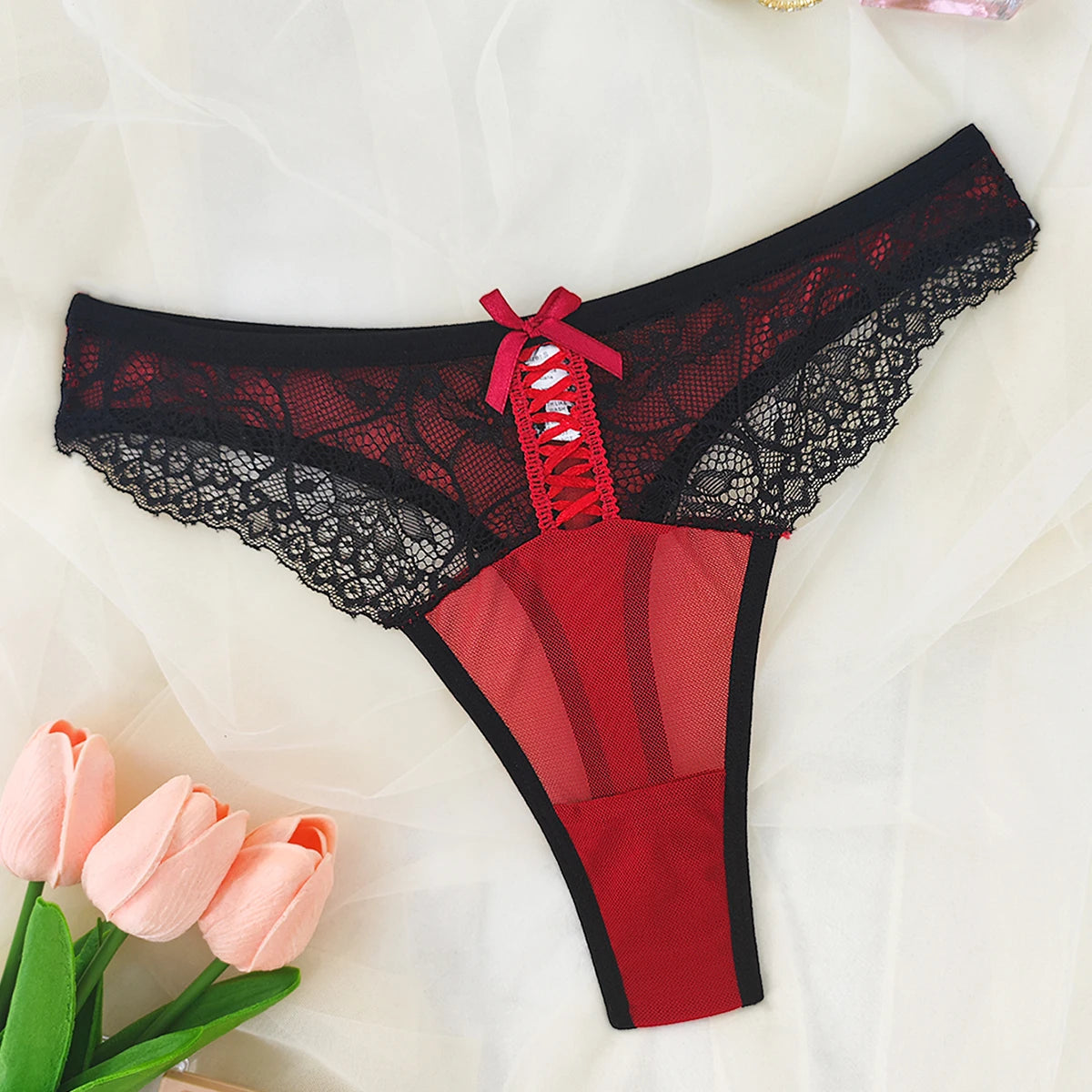 1pcs Patchwork Sexy Women Panties Low Rise Bow Breathable Comfortable Ladies Briefs New Fashion Female Underpants Lingerie
