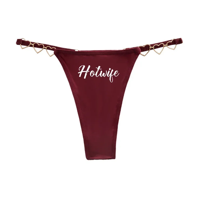 Sexy Thong for Women Love Decoration Cotton Crotch Low-rise Women's Underwear HOT WIFE Female Panties Girlfriend Wife Gift