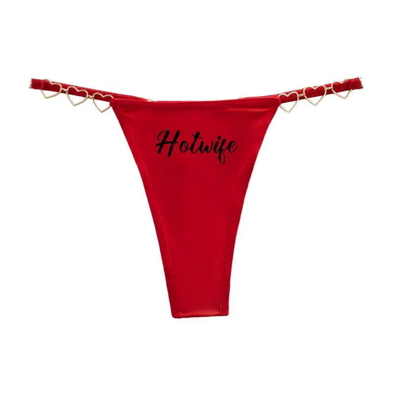 Sexy Thong for Women Love Decoration Cotton Crotch Low-rise Women's Underwear HOT WIFE Female Panties Girlfriend Wife Gift