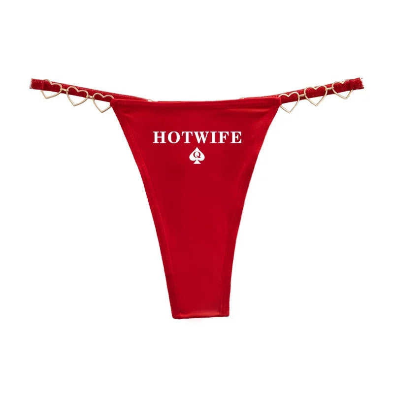 Sexy Thong for Women Love Decoration Cotton Crotch Low-rise Women's Underwear HOT WIFE Female Panties Girlfriend Wife Gift